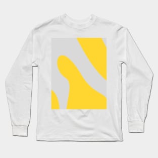 Boho gray and yellow pastel swirl pattern Long Sleeve T-Shirt